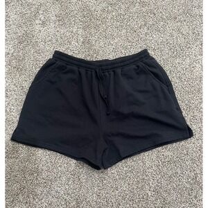 Rebel Sky Womens‎ Black Lounge Shorts Size M Cotton Blend Elastic Drawstring